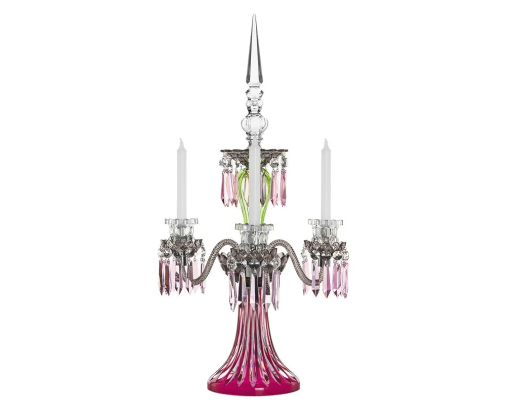 ARLEQUIN CANDELABRE 3B AMETHYSTE CHARTREUSE FLANELLE