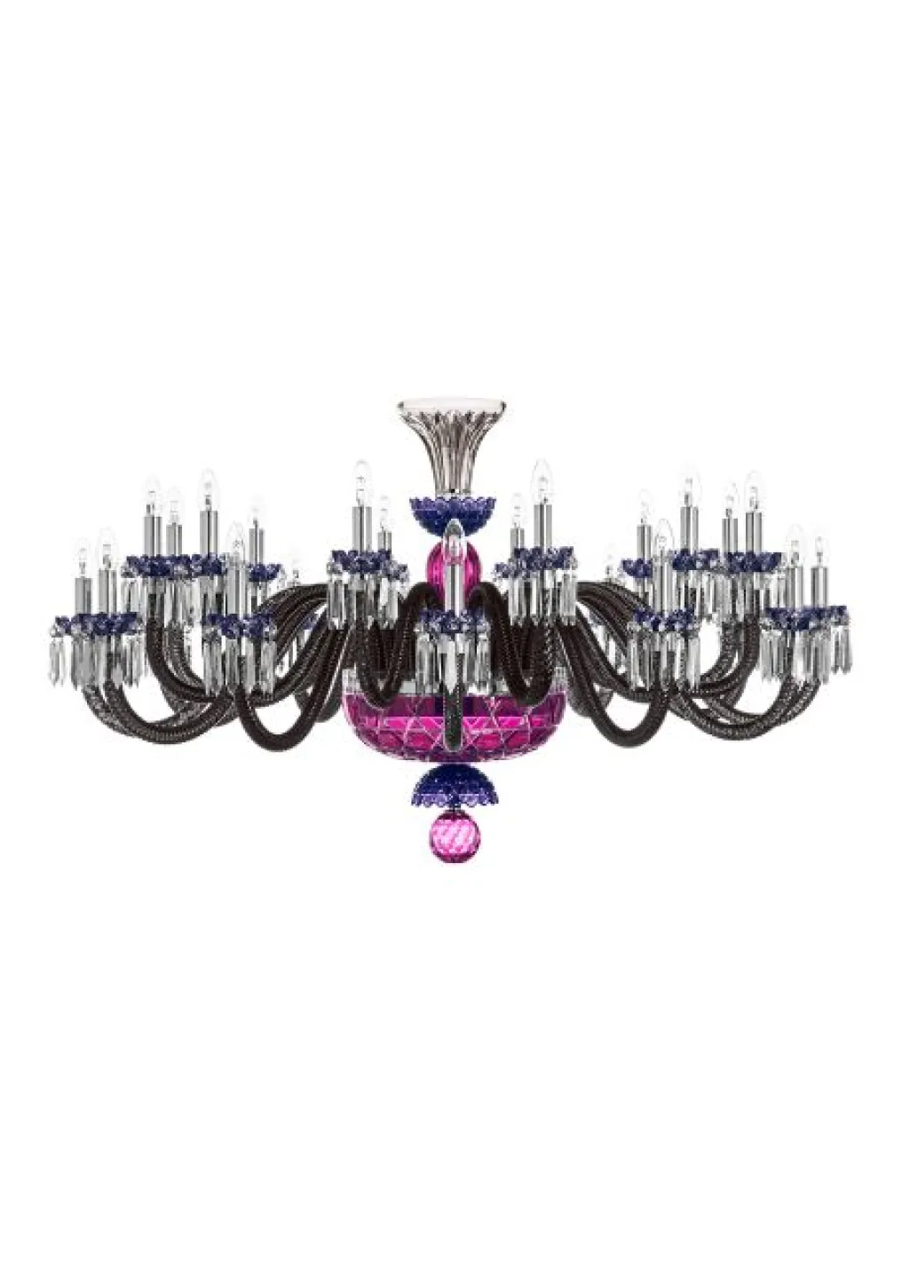ARLEQUIN HORIZ 24L SKY-BLUE DARK-BLUE F-GREY CHANDELIER