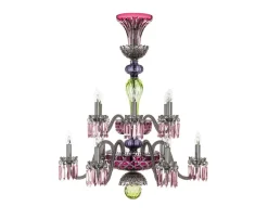 ARLEQUIN 12L AMETHYST C-GREEN F-GREY CHANDELIER