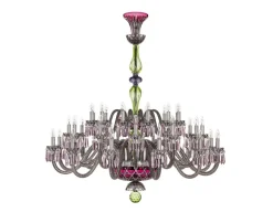 ARLEQUIN 36L AMETHYST C-GREEN F-GREY CHANDELIER