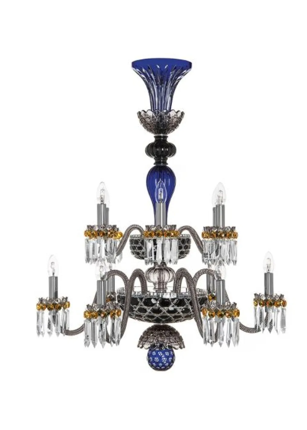 ARLEQUIN 12L AMETHYST C-GREEN F-GREY CHANDELIER