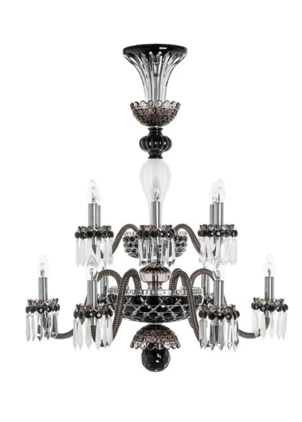 ARLEQUIN 12L AMETHYST C-GREEN F-GREY CHANDELIER