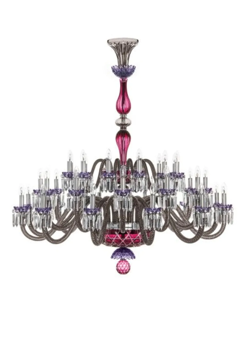 ARLEQUIN 36L AMETHYST C-GREEN F-GREY CHANDELIER