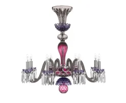 ARLEQUIN 8L AMETHYST PURPLE F-GREY CHANDELIER