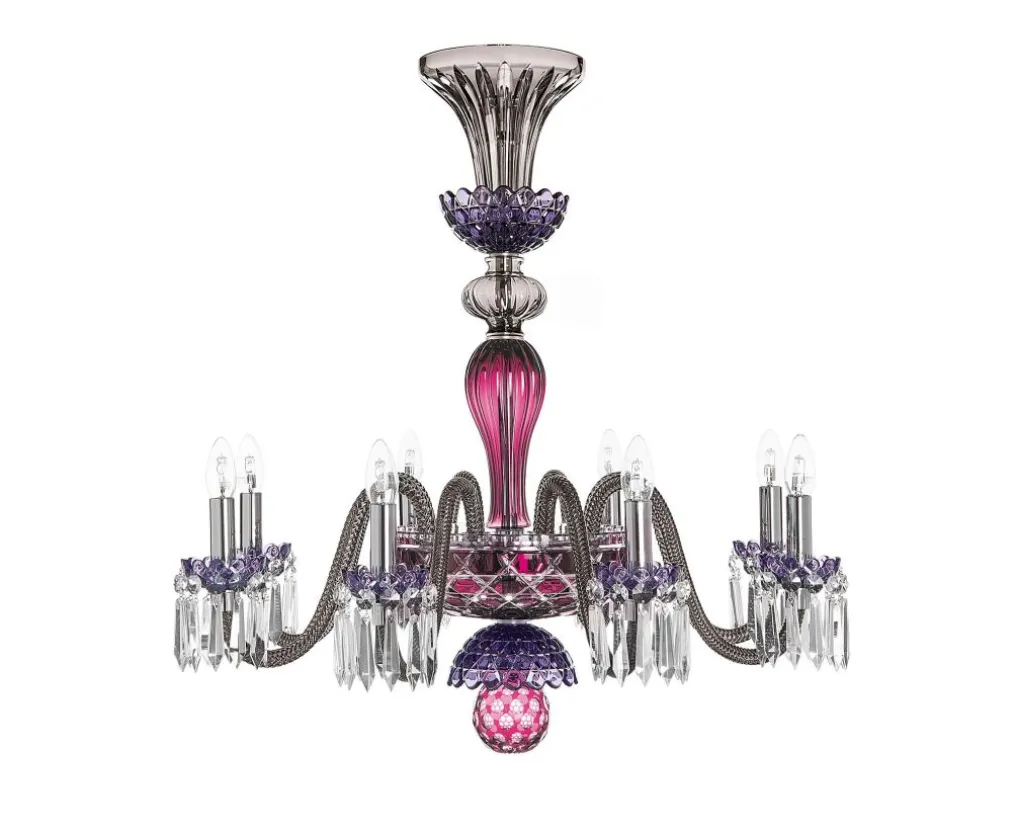 ARLEQUIN 8L AMETHYST PURPLE F-GREY CHANDELIER