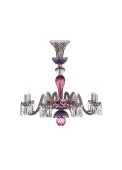 ARLEQUIN 8L AMETHYST PURPLE F-GREY CHANDELIER