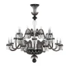 ARLEQUIN 24L BLACK SATIN-FINISHED F-GREY CHANDELIER