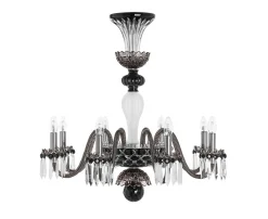 ARLEQUIN 8L BLACK SATIN-FINISHED F-GREY CHANDELIER