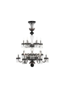 ARLEQUIN 18L BLACK SATIN-FINISHED F-GREY CHANDELIER