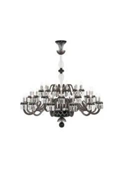 ARLEQUIN 36L BLACK SATIN-FINISHED F-GREY CHANDELIER