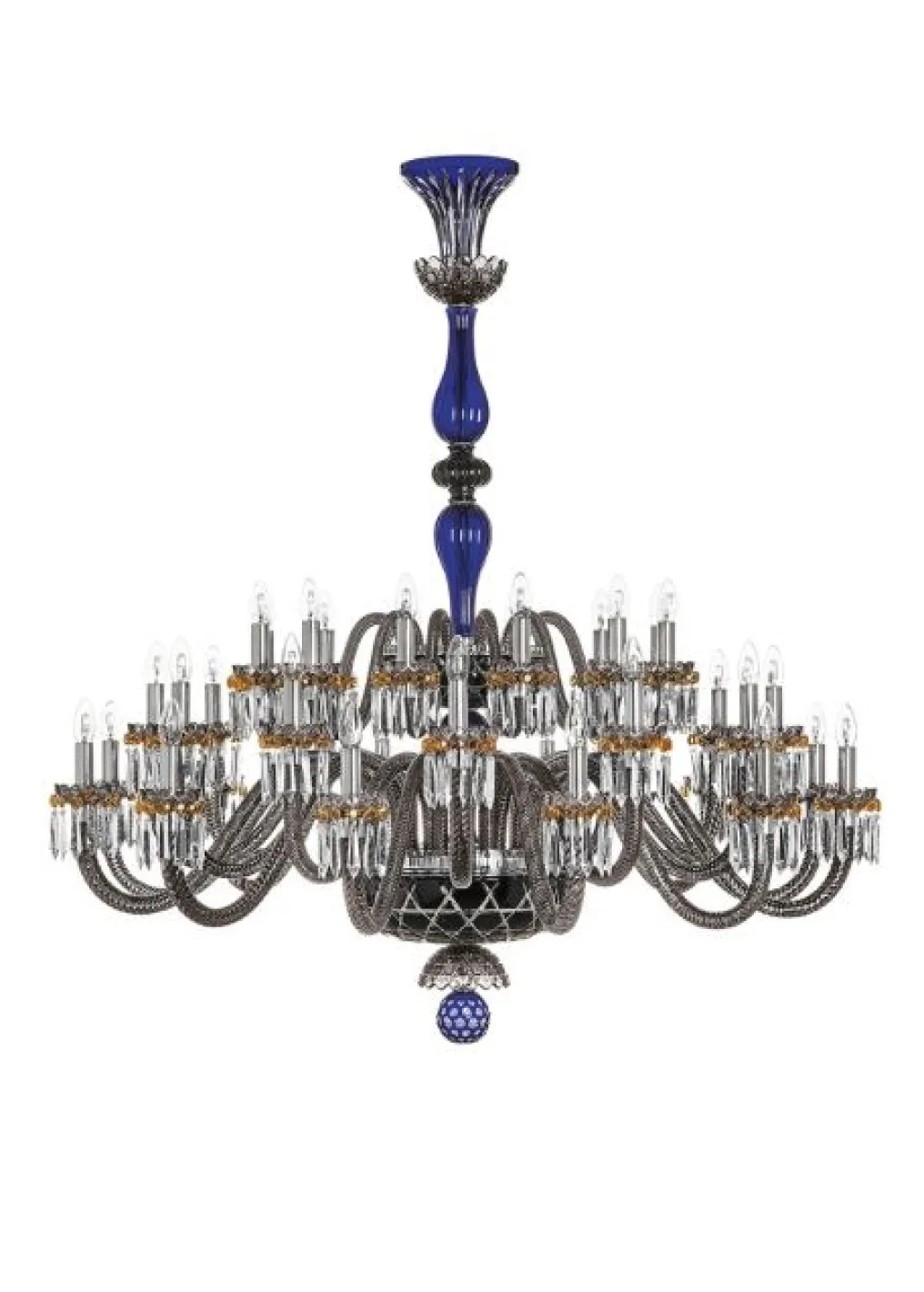 ARLEQUIN 36L BLACK SATIN-FINISHED F-GREY CHANDELIER