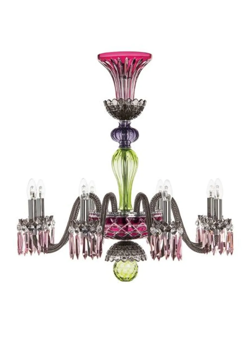 ARLEQUIN 8L BLACK SATIN-FINISHED F-GREY CHANDELIER