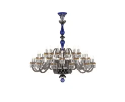 ARLEQUIN 36L BLACK SATIN-FINISHED F-GREY CHANDELIER