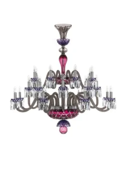 ARLEQUIN 24L BLACK SATIN-FINISHED F-GREY CHANDELIER
