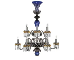 ARLEQUIN 12L DARK-BLUE BLACK F-GREY CHANDELIER
