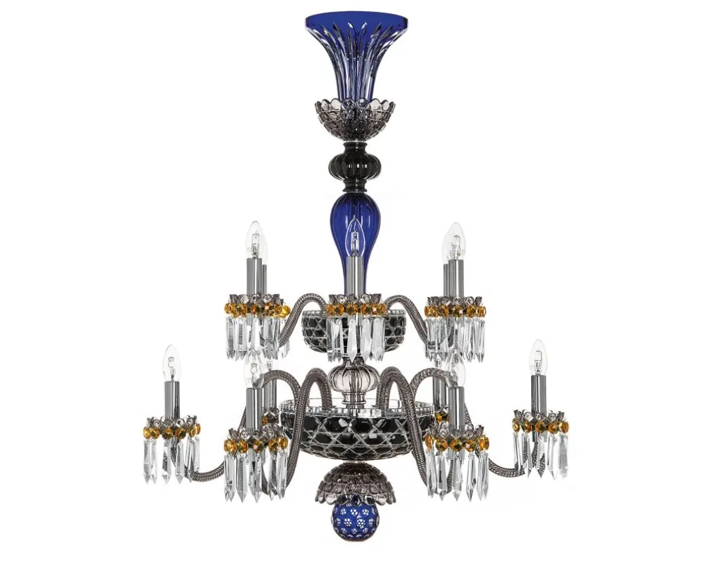 ARLEQUIN 12L DARK-BLUE BLACK F-GREY CHANDELIER