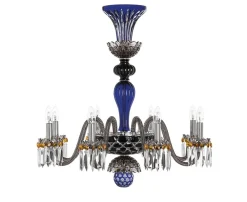 ARLEQUIN 8L DARK-BLUE BLACK F-GREY CHANDELIER