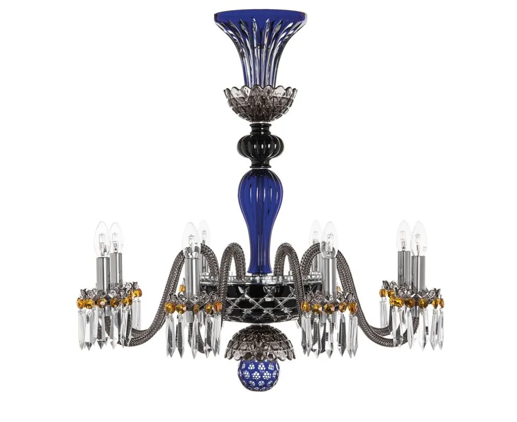ARLEQUIN 8L DARK-BLUE BLACK F-GREY CHANDELIER