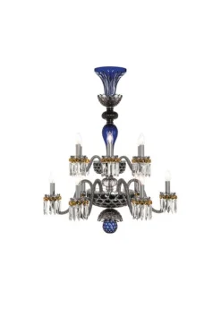 ARLEQUIN 12L DARK-BLUE BLACK F-GREY CHANDELIER