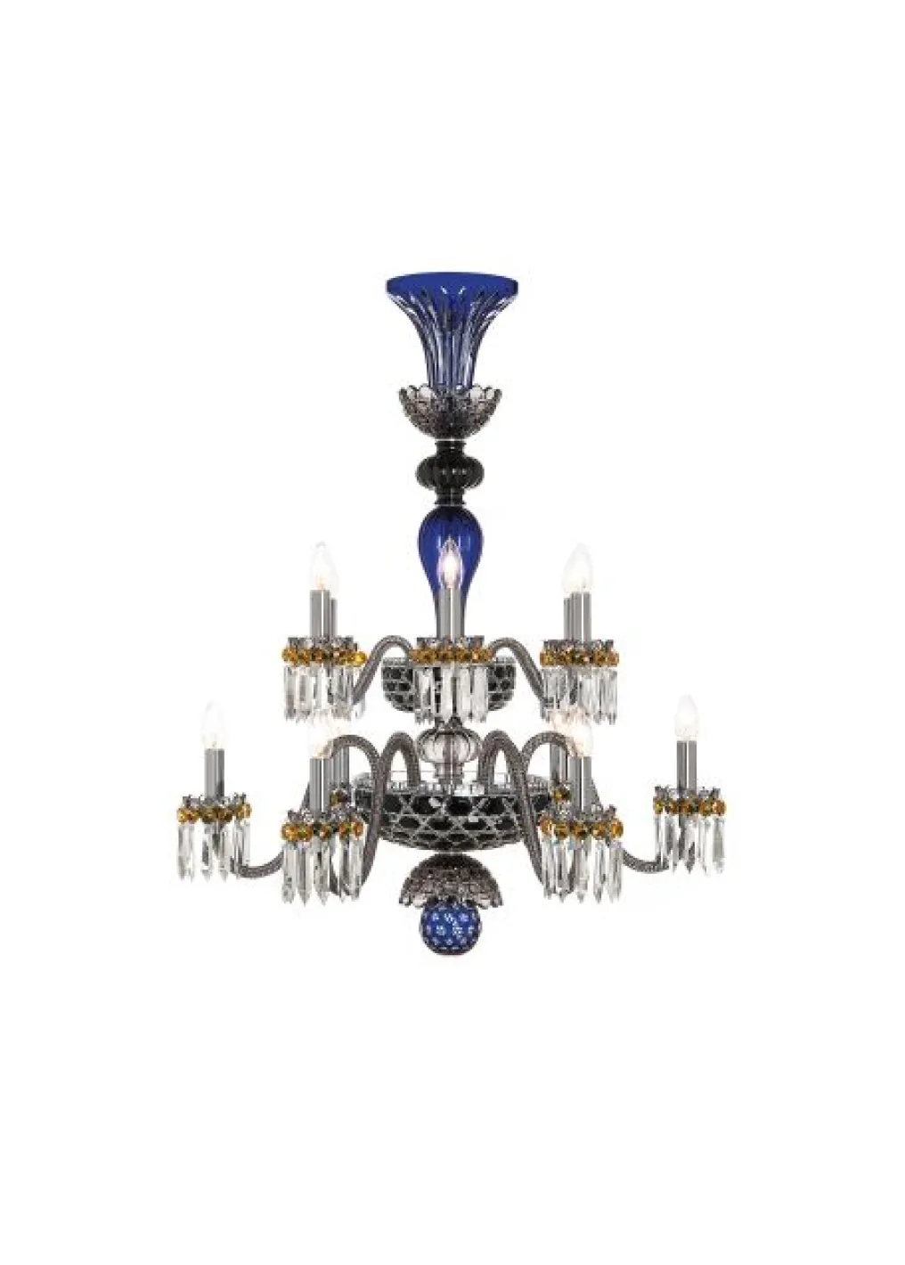 ARLEQUIN 12L DARK-BLUE BLACK F-GREY CHANDELIER