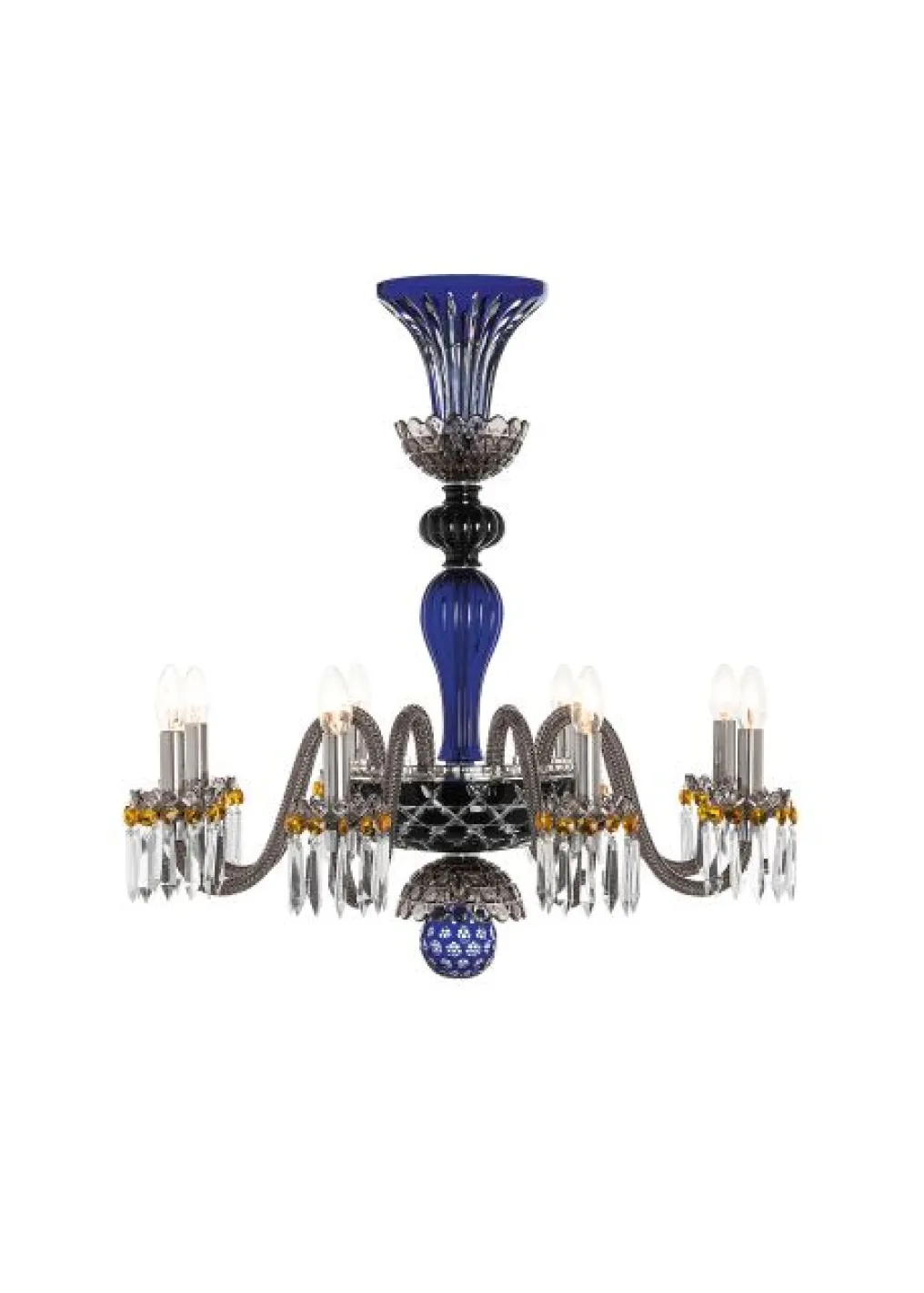 ARLEQUIN 8L DARK-BLUE BLACK F-GREY CHANDELIER