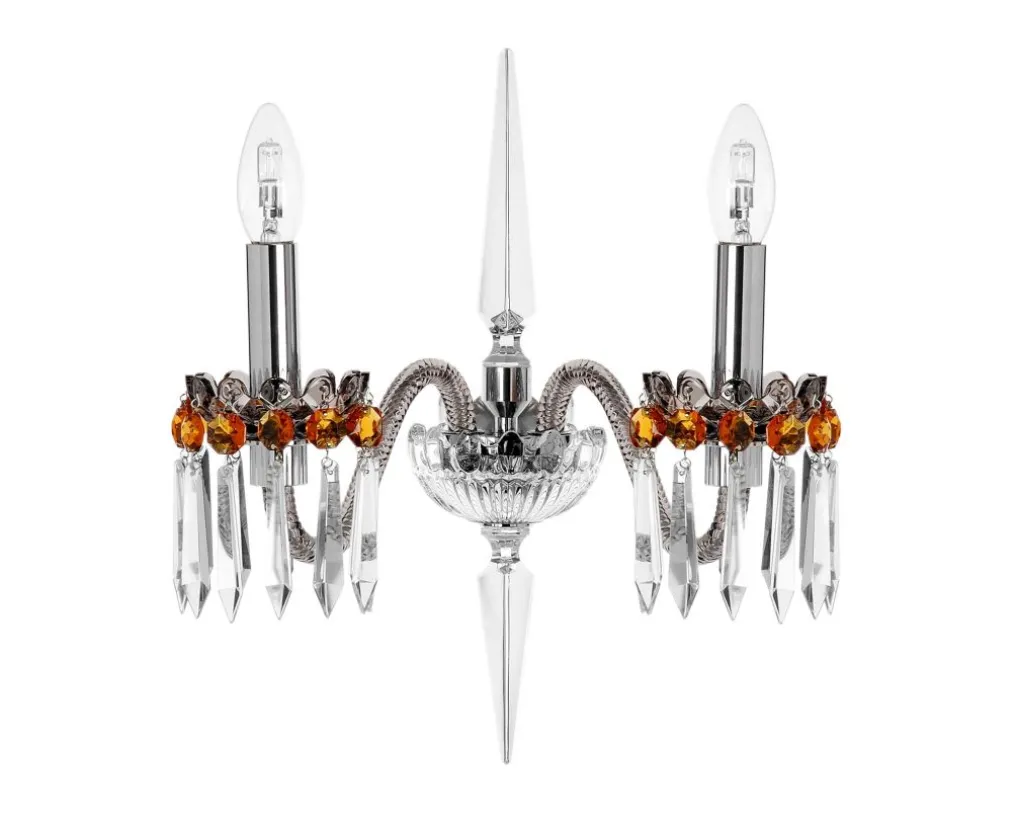 ARLEQUIN 2L FLANNEL-GREY AMBER SCONCE
