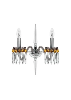 ARLEQUIN 2L FLANNEL-GREY AMBER SCONCE