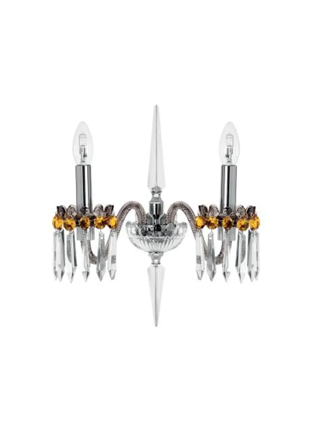 ARLEQUIN 2L FLANNEL-GREY AMBER SCONCE