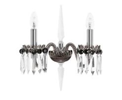ARLEQUIN 2L FLANNEL-GREY SATIN-FINISHED SCONCE
