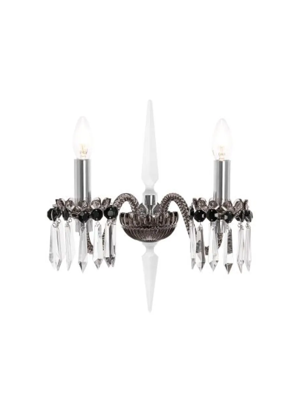 ARLEQUIN 2L FLANNEL-GREY SATIN-FINISHED SCONCE
