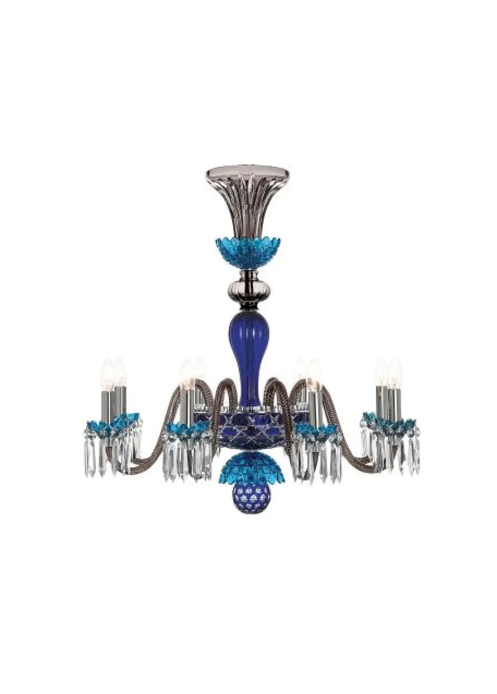ARLEQUIN 8L SKY-BLUE DARK-BLUE F-GREY CHANDELIER