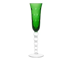 BUBBLES GREEN CHAMPAGNE FLUTE