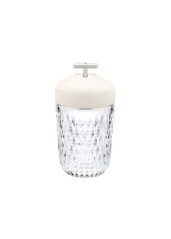 Discover the crystal portable lamp by Saint-Louis, in white wood and vibrant silver