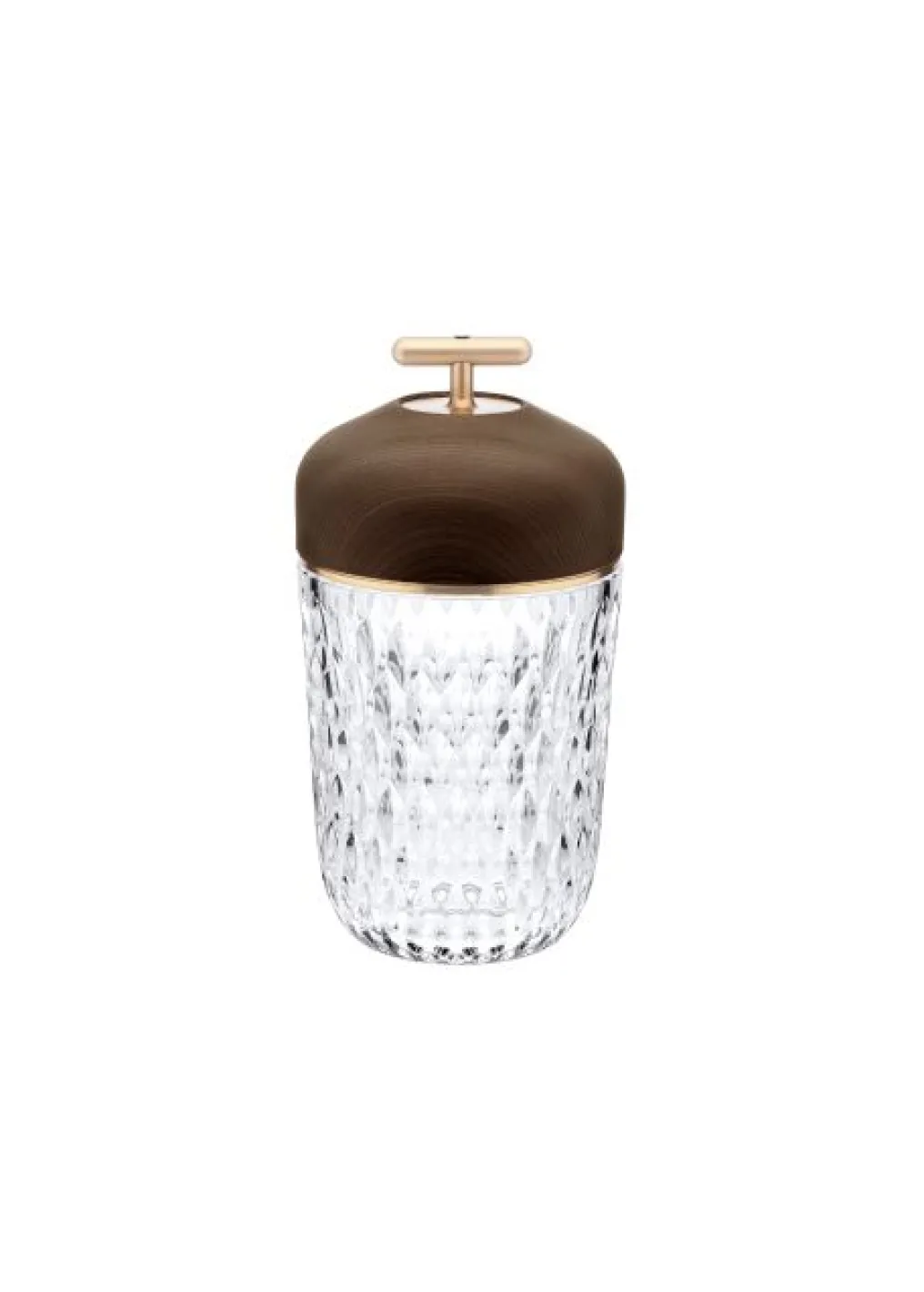 Discover the dark wood and crystal portable lamp by Saint-Louis