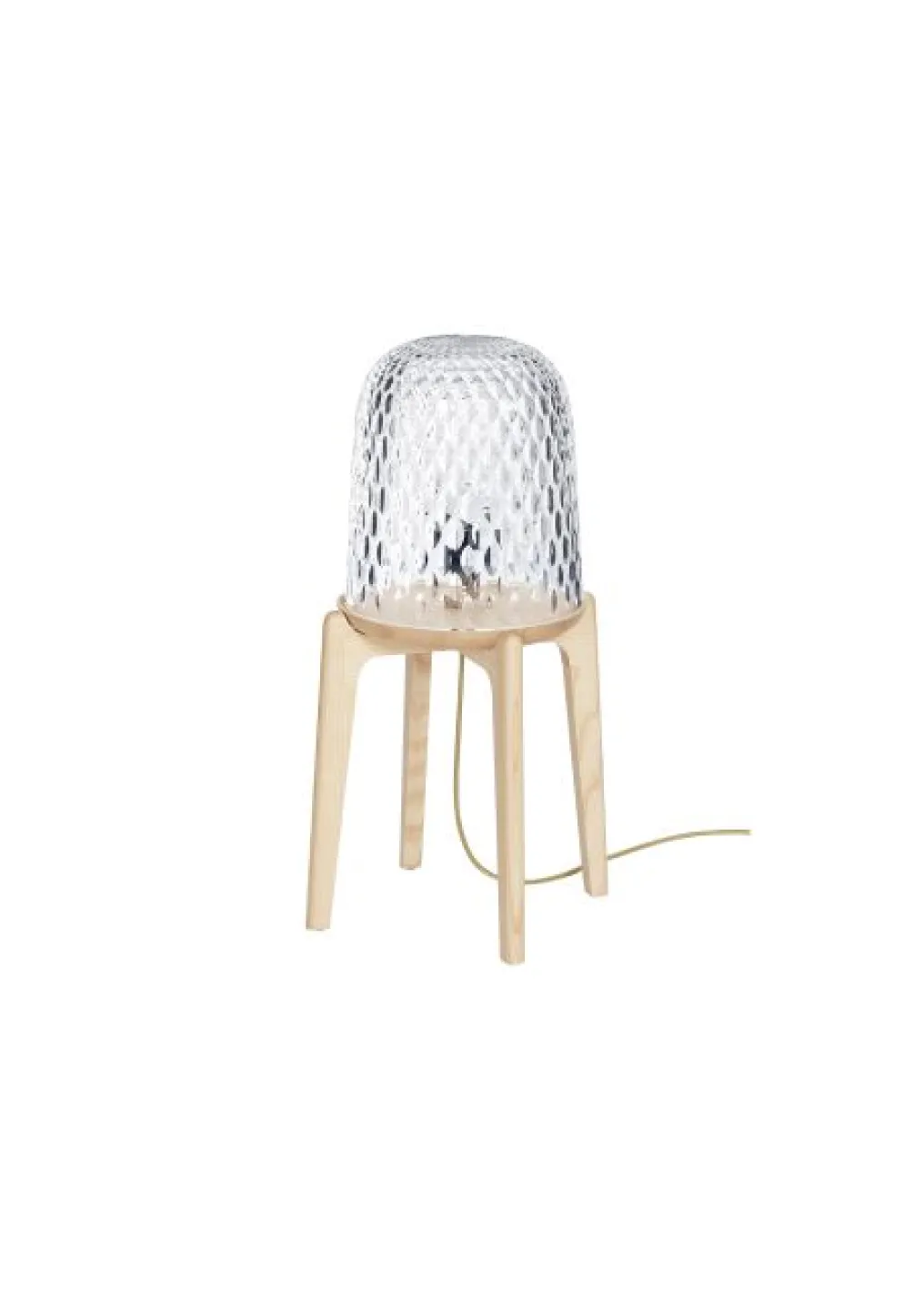 FOLIA CLEAR WOOD FOOTED TABLE LAMP