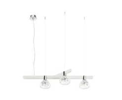 FOLIA 3L LEFT UNIT WHITE WOOD PENDANT LIGHT