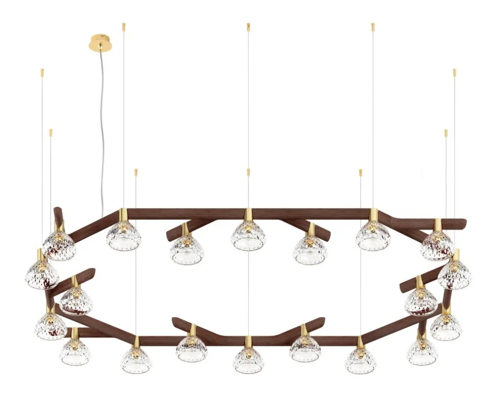 FOLIA 20L OVAL UNIT DARK WOOD PENDANT LIGHT