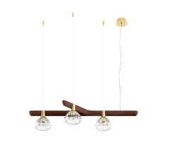 FOLIA 3L RIGHT UNIT DARK WOOD PENDANT LIGHT