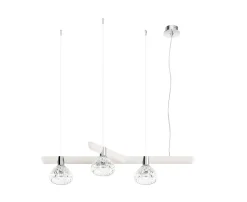 FOLIA 3L RIGHT UNIT WHITE WOOD PENDANT LIGHT
