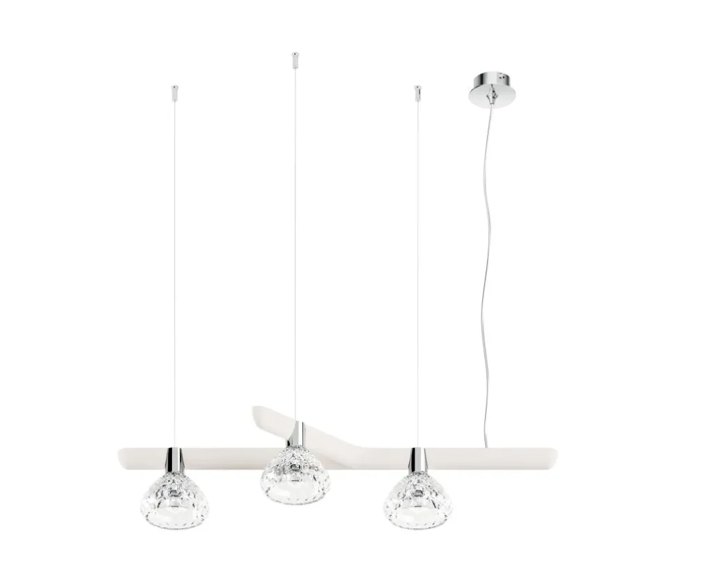 FOLIA 3L RIGHT UNIT WHITE WOOD PENDANT LIGHT