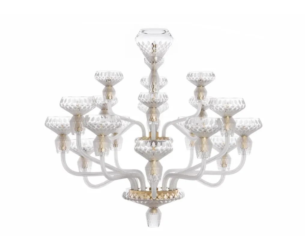FOLIA 18L SATIN-FINISHED GOLDEN FINISH CHANDELIER