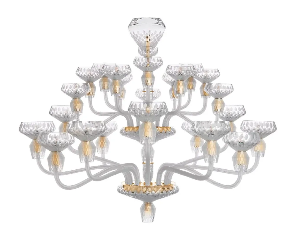 FOLIA 24L SATIN-FINISHED GOLDEN FINISH CHANDELIER