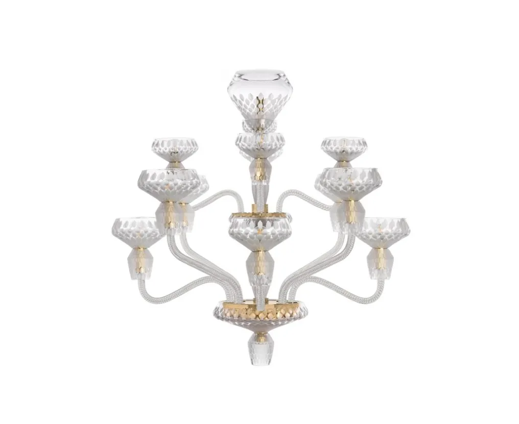 FOLIA 12L SATIN-FINISHED GOLDEN FINISH CHANDELIER