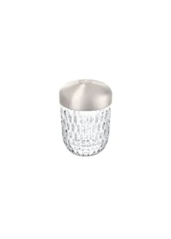 Silver-finished mini portable lamp: discover the Saint-Louis crystal lamp