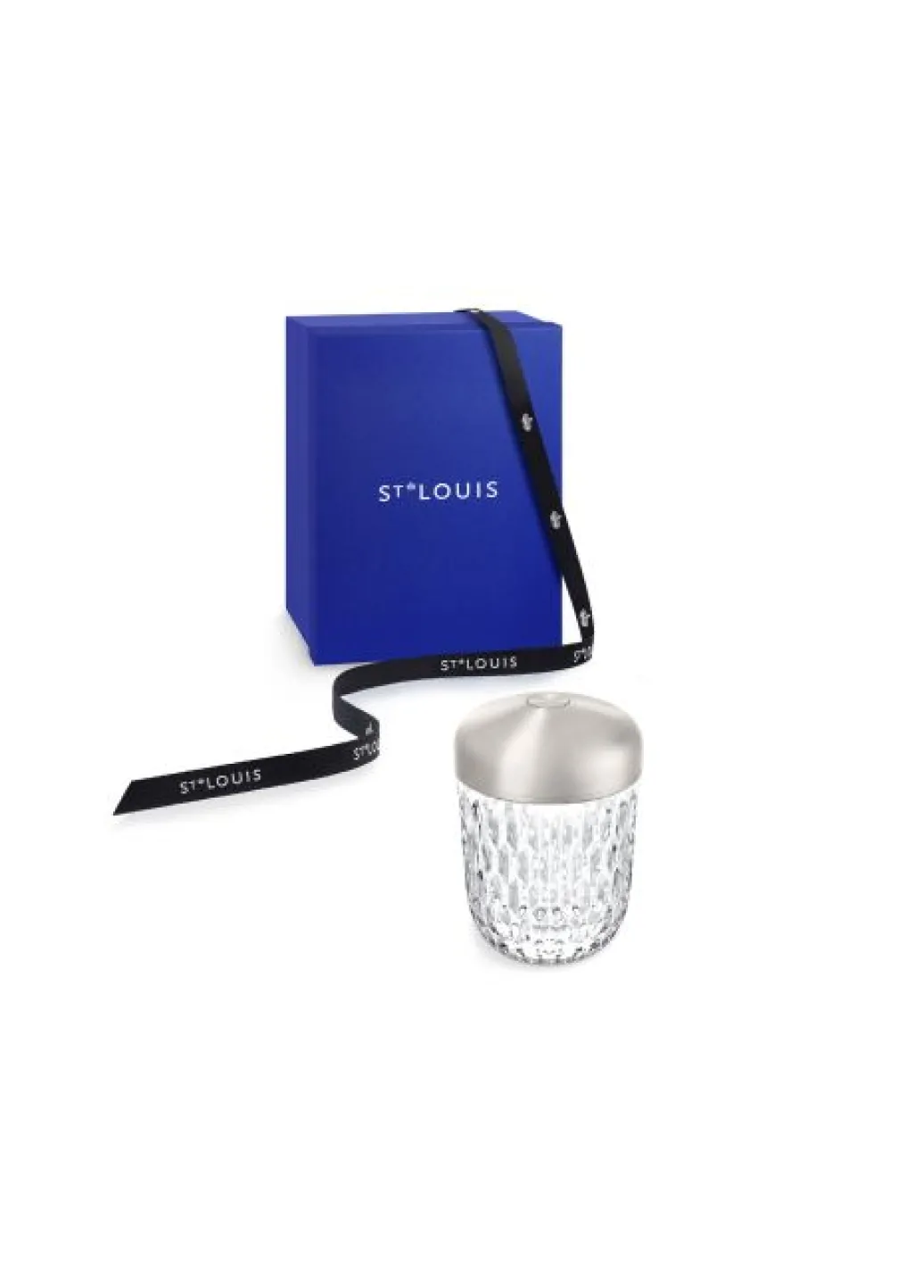 Silver-finished mini portable lamp: discover the Saint-Louis crystal lamp