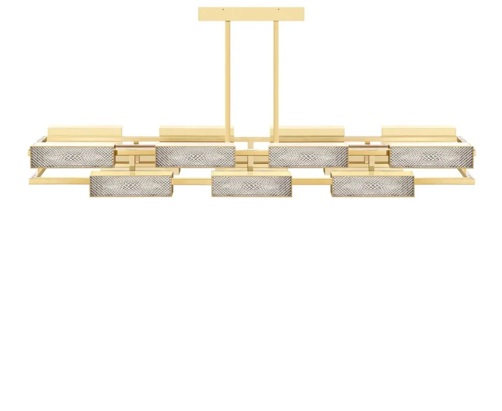 VIBRATION 14L 2000X850 PALE GOLD FINISH CHANDELIER