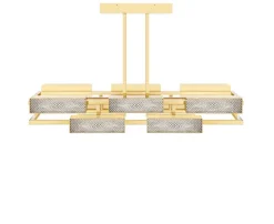 VIBRATION 10L 1400X850  PALE GOLD FINISH CHANDELIER