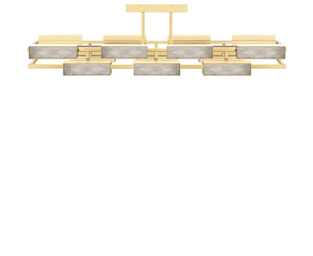 VIBRATION 14L 2000X550 PALE GOLD FINISH CHANDELIER